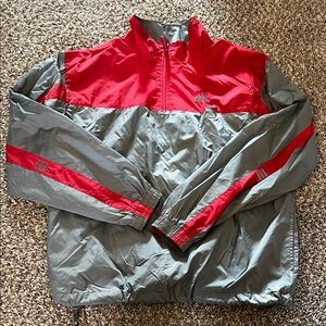 Adidas Red and Gray Windbreaker for Men